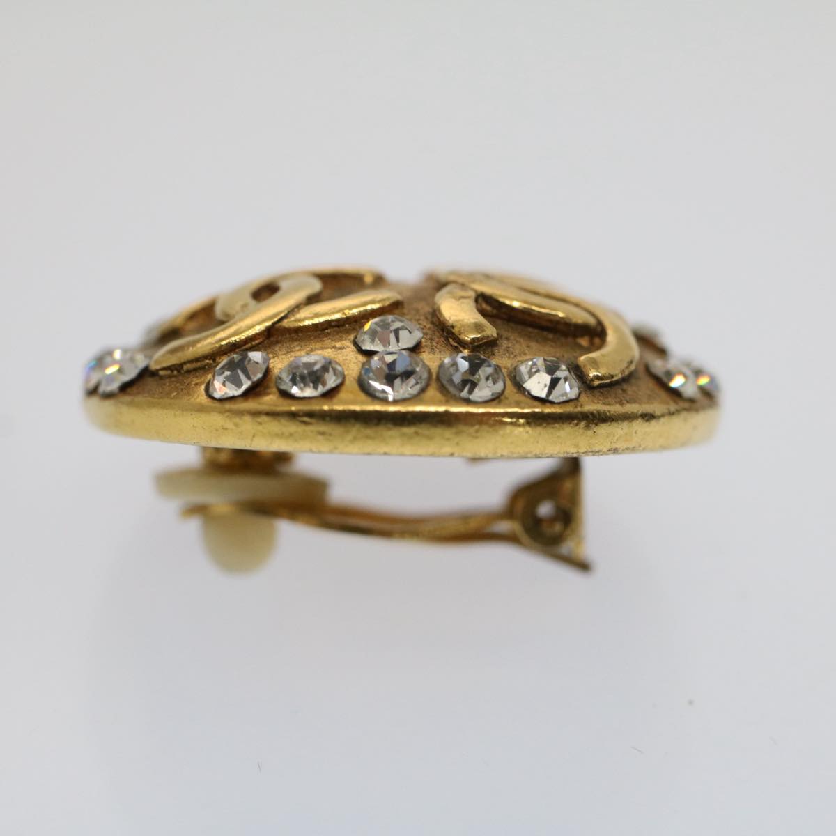 Top Quality Chanel Earring Gold Tone CC Auth bs7942