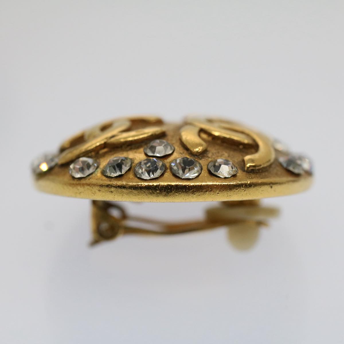Top Quality Chanel Earring Gold Tone CC Auth bs7942