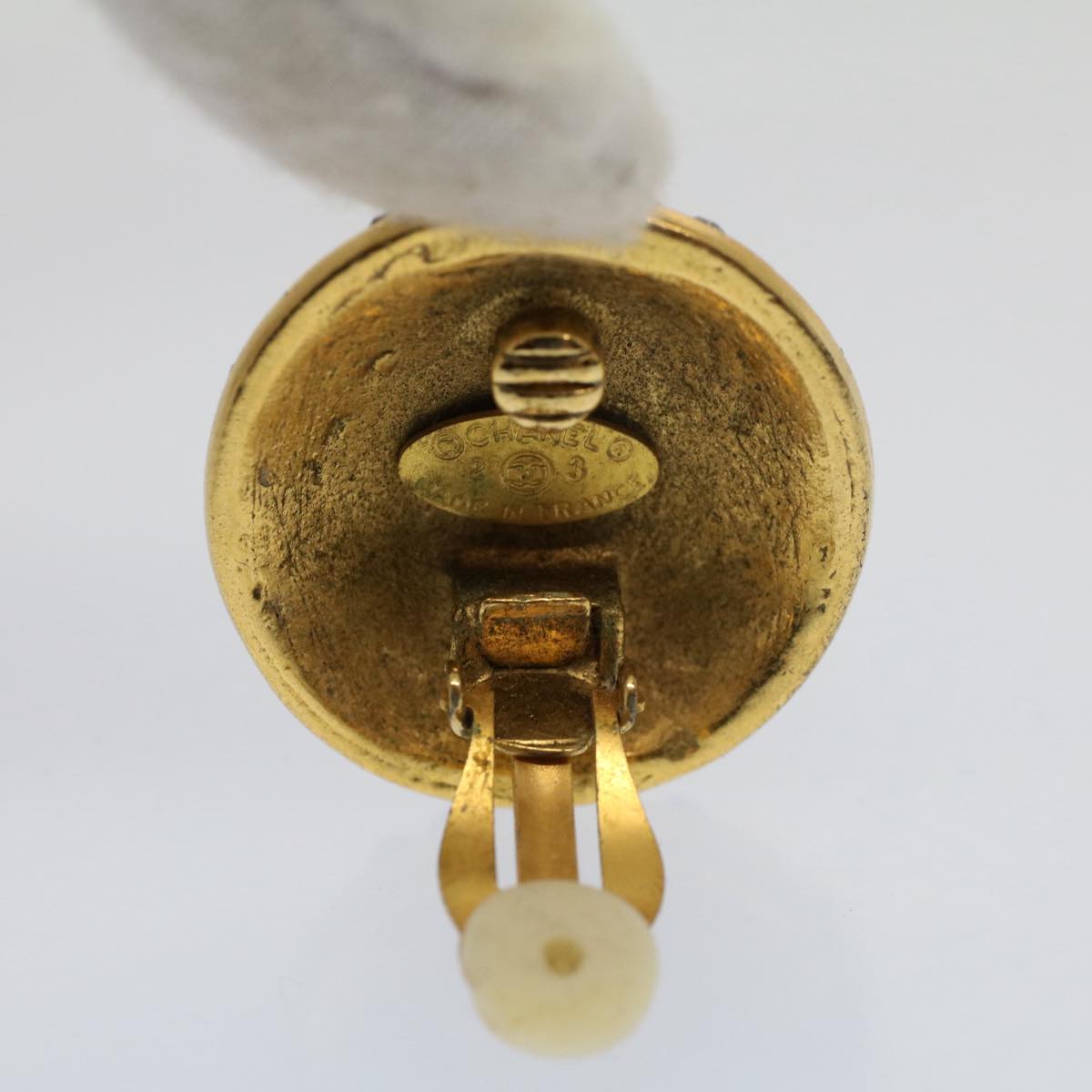 Top Quality Chanel Earring Gold Tone CC Auth bs7942