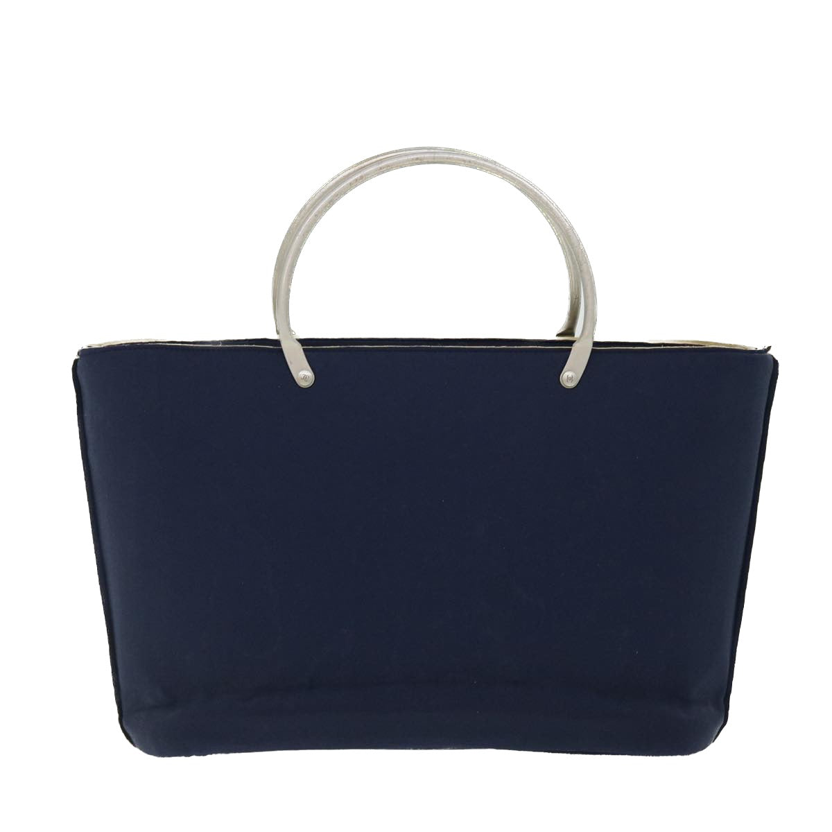 Top Quality Chanel Hand Bag Canvas Navy CC Auth bs8016