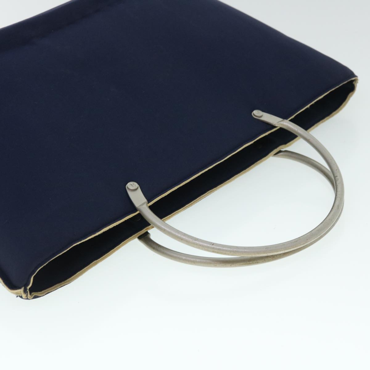 Top Quality Chanel Hand Bag Canvas Navy CC Auth bs8016