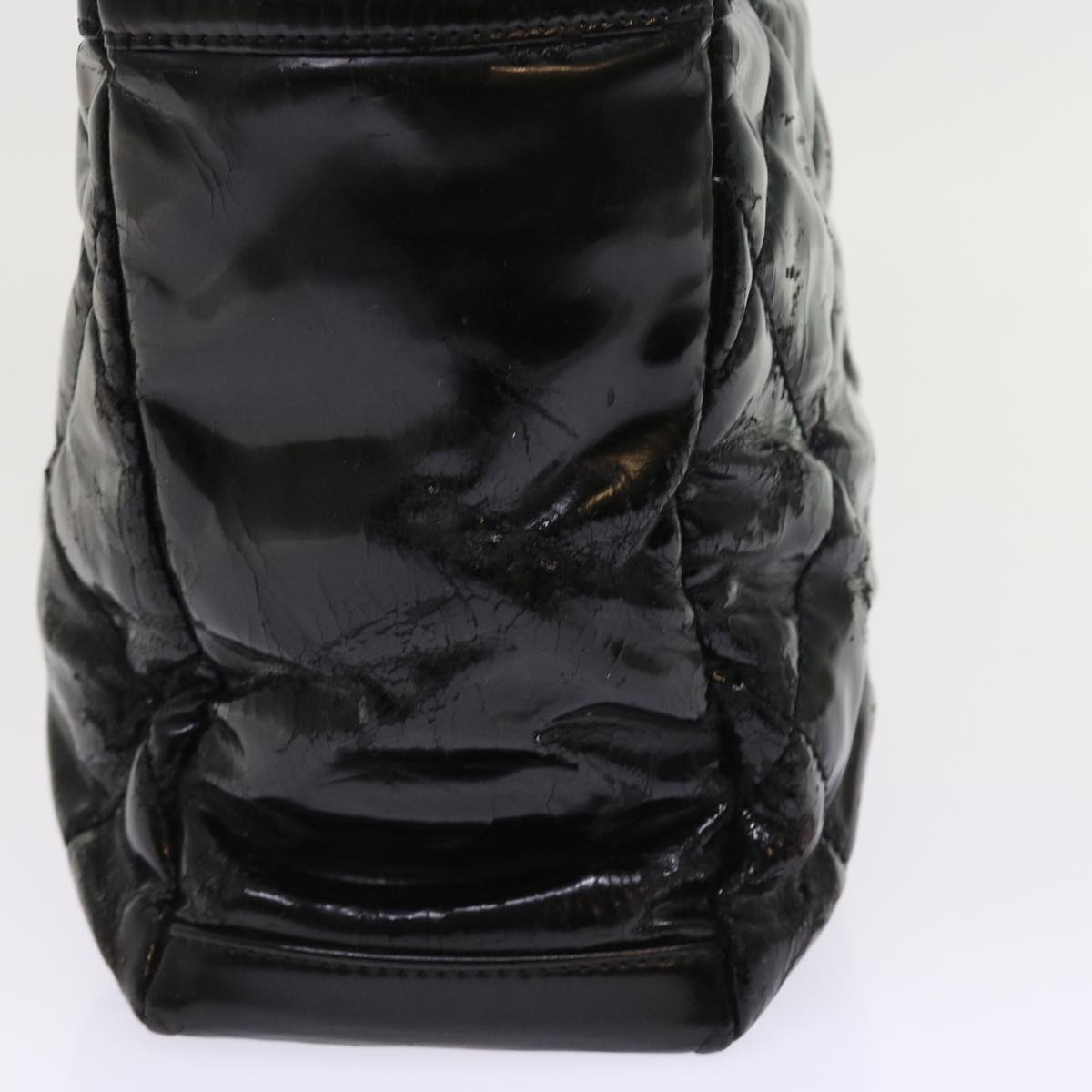 Top Quality Chanel Paris Biarritz Hand Bag Patent leather Black CC Auth bs8268