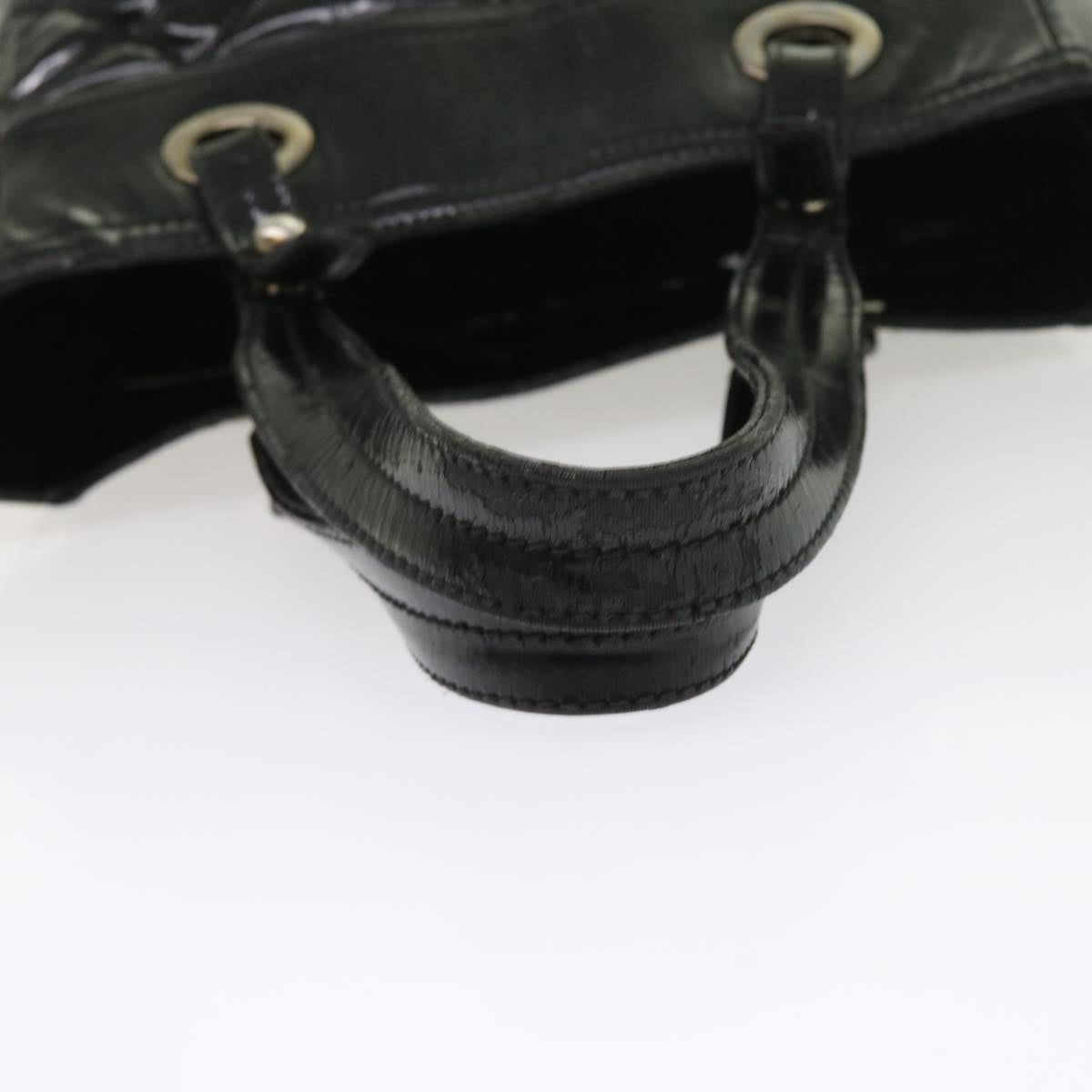 Top Quality Chanel Paris Biarritz Hand Bag Patent leather Black CC Auth bs8268