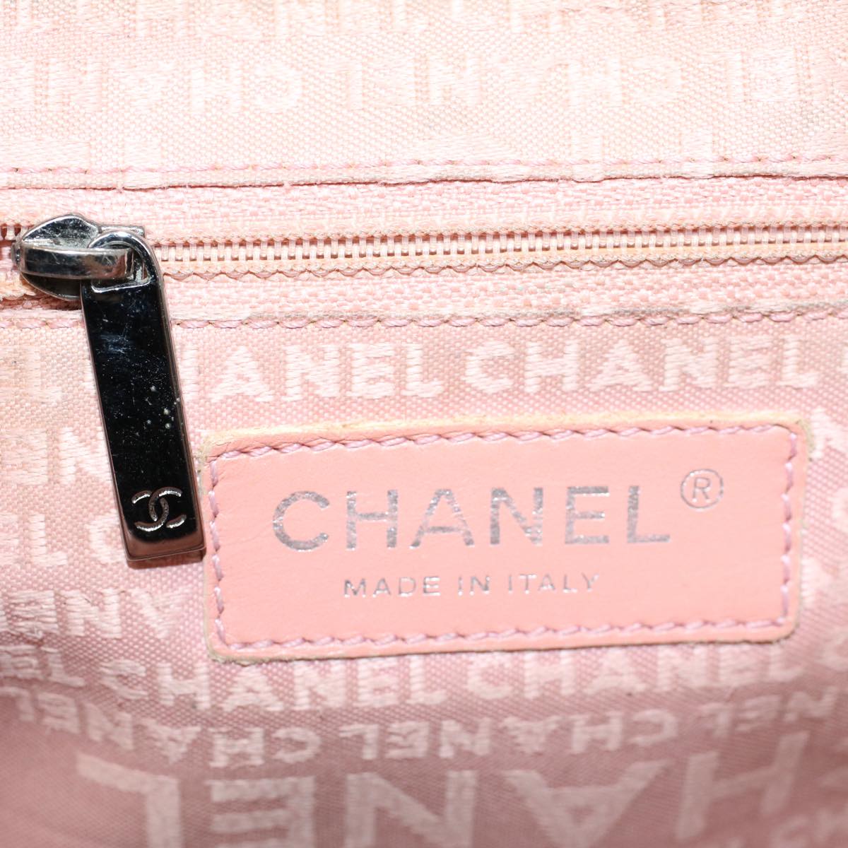 CHANEL Shoulder Bag Caviar Skin Pink CC Auth bs8334