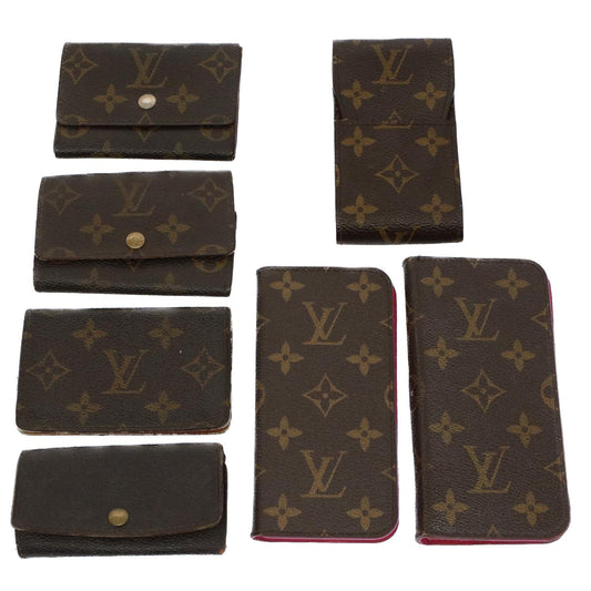 LOUIS VUITTON Monogram iPhone Card Case Cigarette Case Key Case 7Set Auth bs8516
