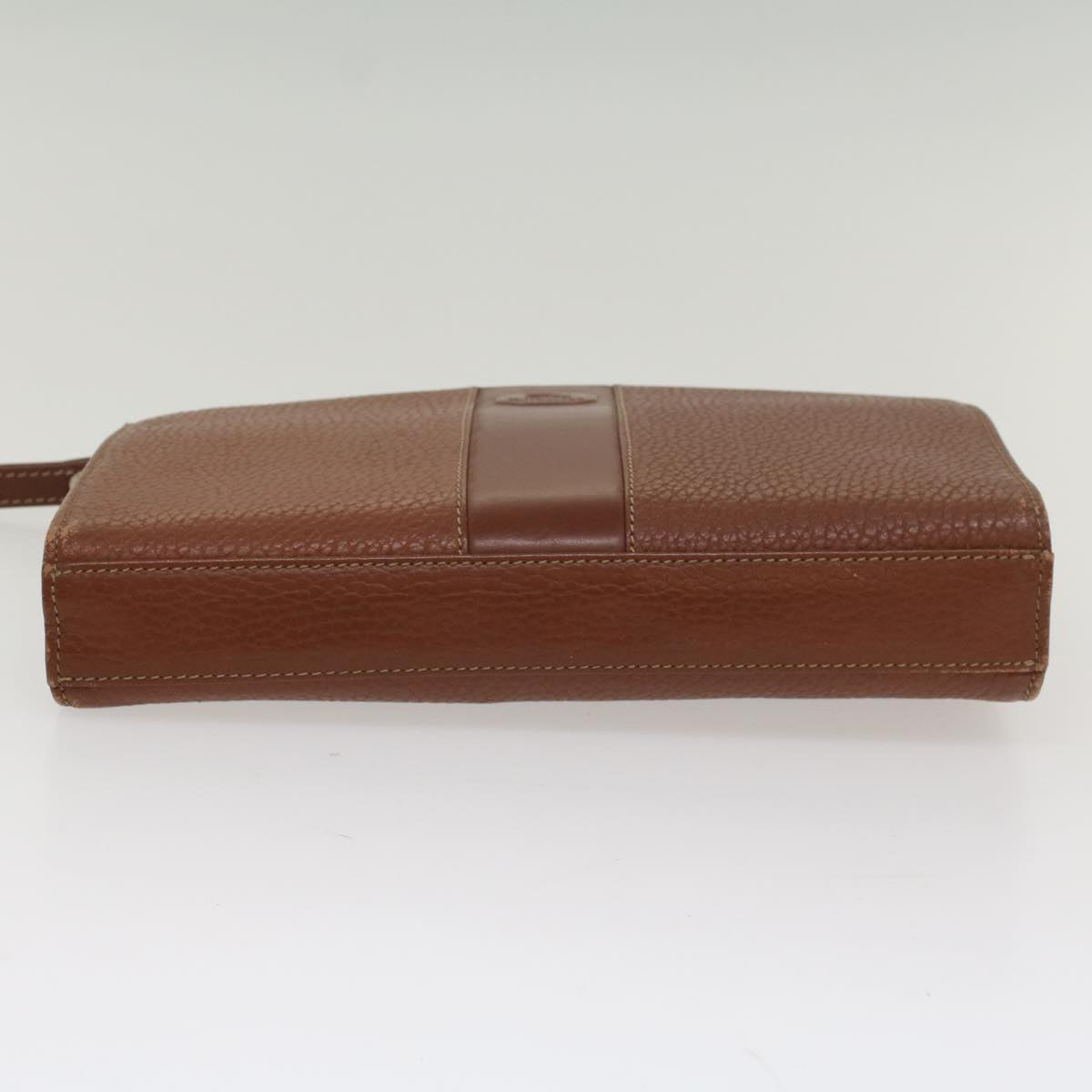 BURBERRYSs Clutch Bag Leather Brown Auth bs8539