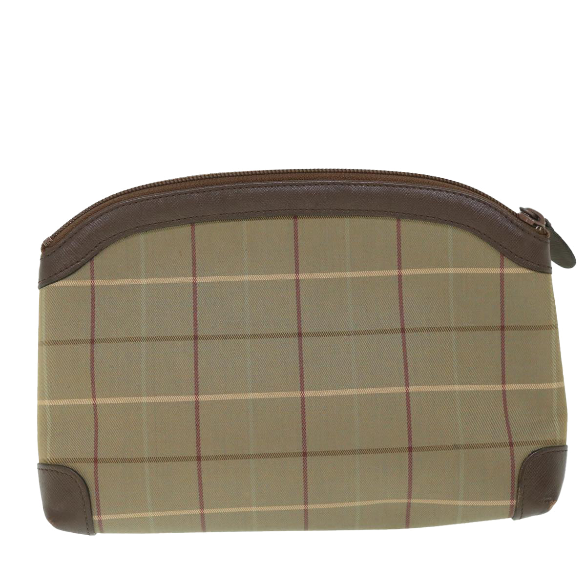 BURBERRYSs Nova Check Clutch Bag Nylon Canvas Brown Auth bs8723