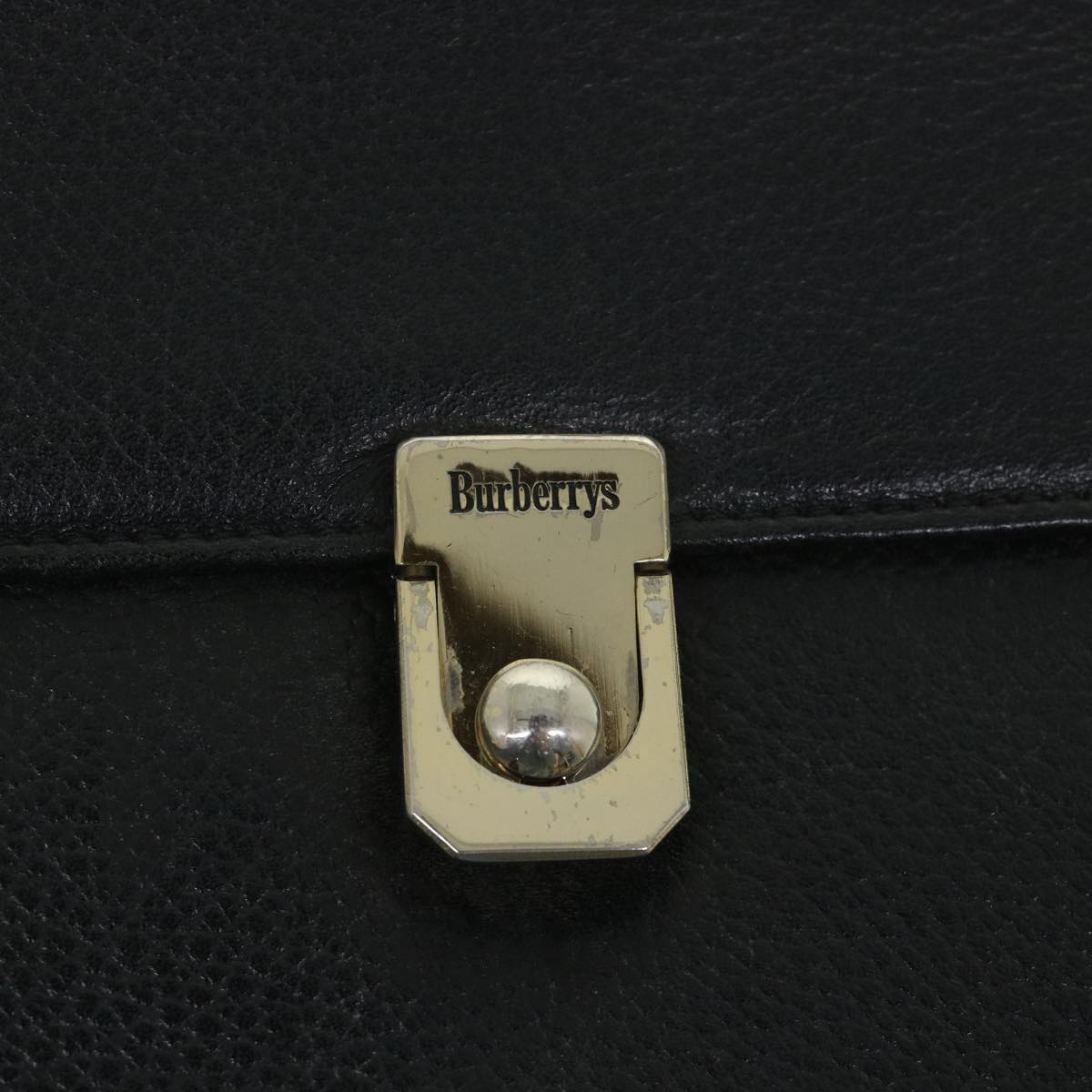 BURBERRYSs Hand Bag Leather 2way Black Auth bs8729