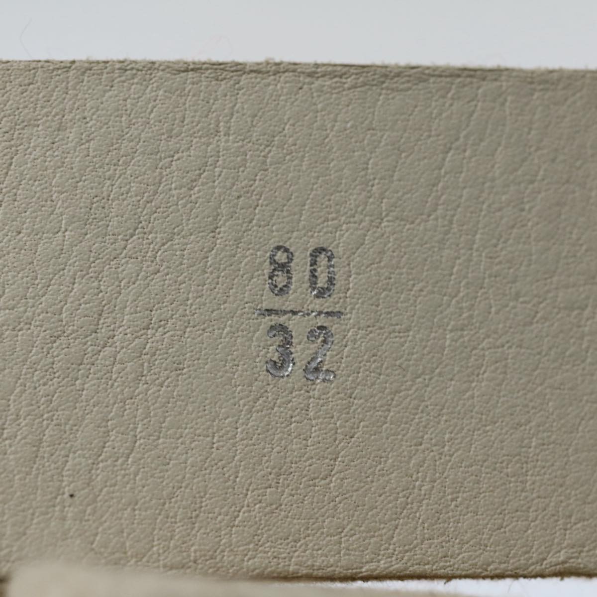 CHANEL Pearl Belt Wool 80/32 37.4" White CC Auth bs9177