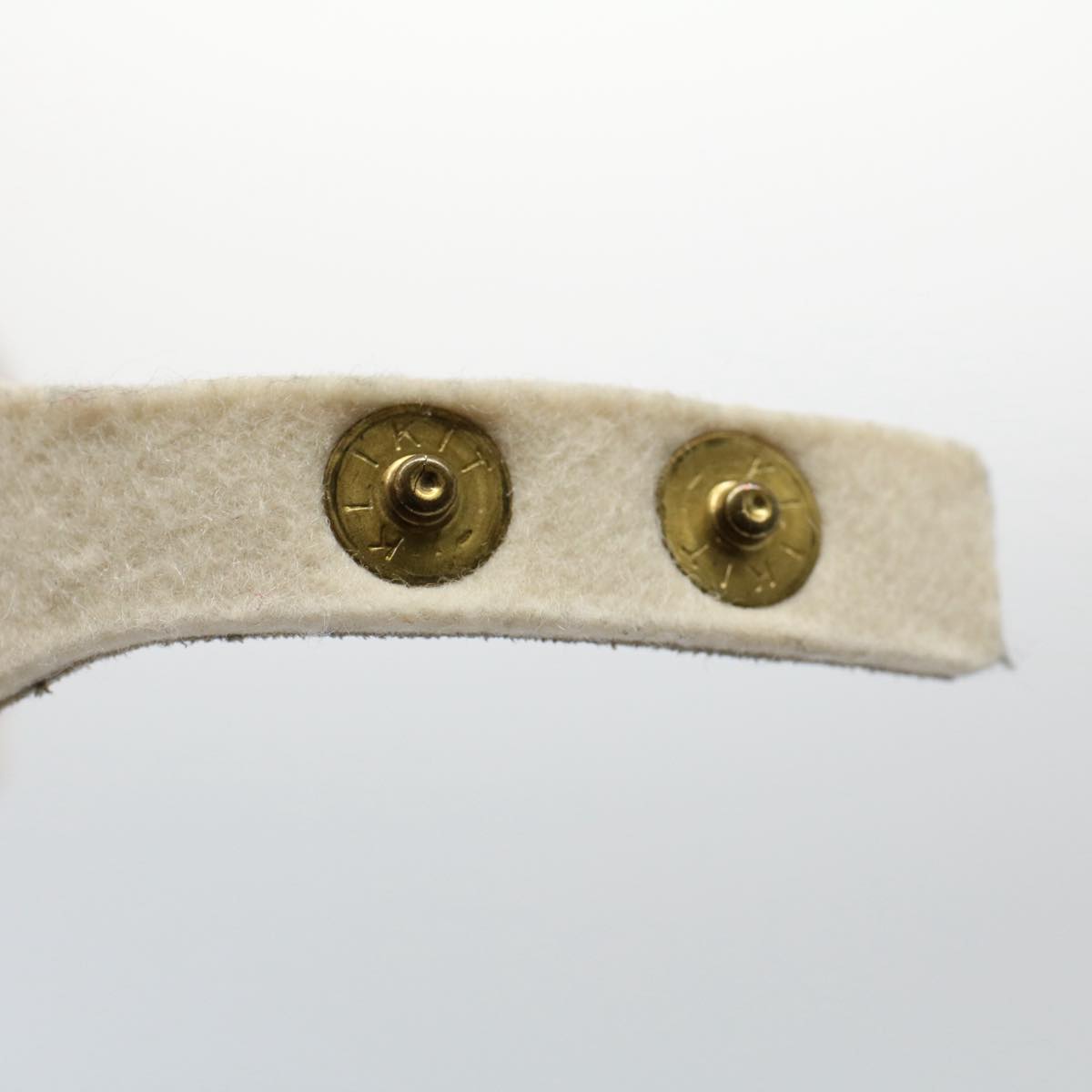 CHANEL Pearl Belt Wool 80/32 37.4" White CC Auth bs9177