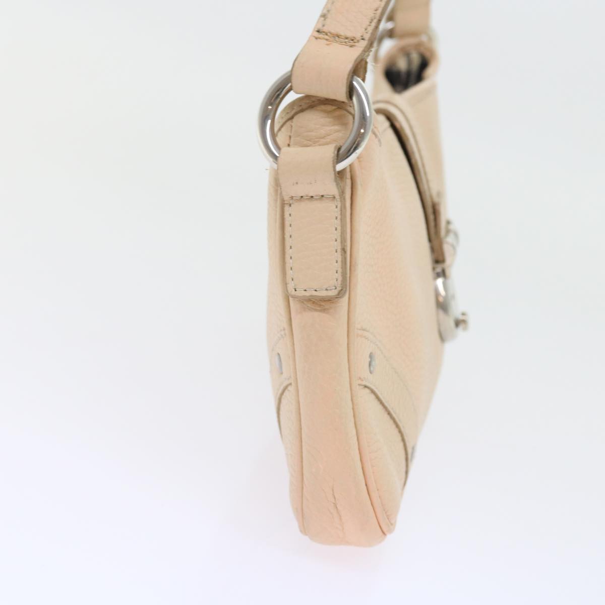 BURBERRY Shoulder Bag Leather Beige T-04-02 Auth bs9232