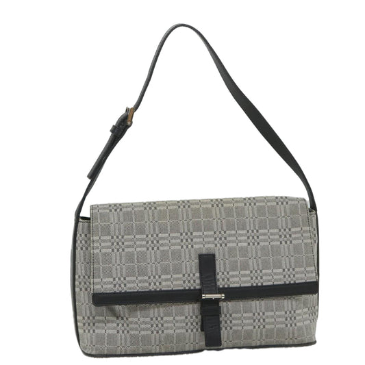 BURBERRY Shoulder Bag Canvas Gray Auth bs9261