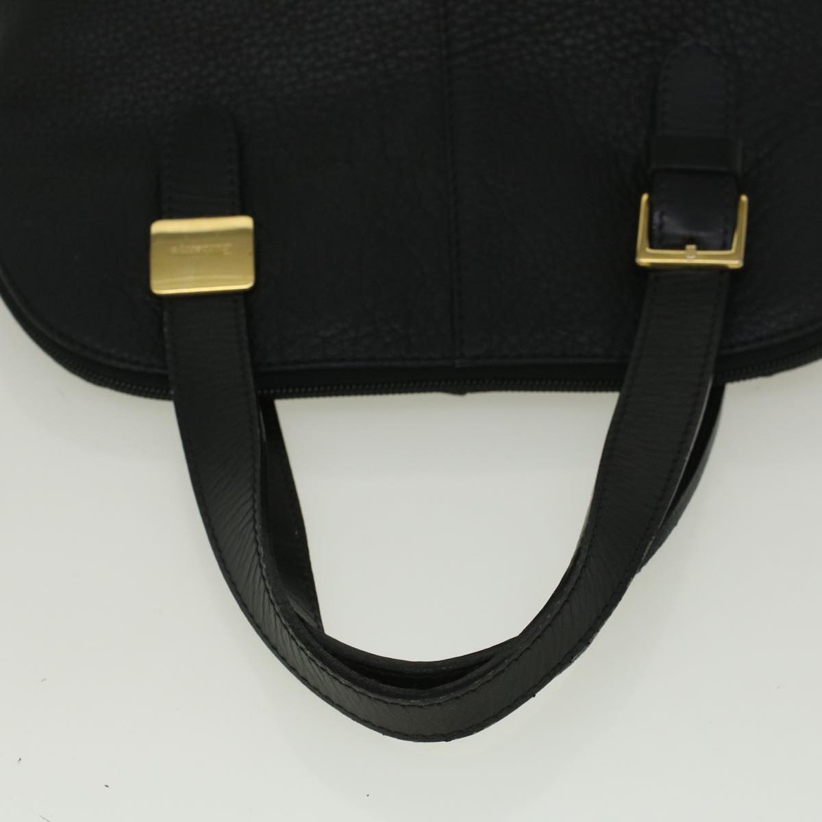 BURBERRYSs Hand Bag Leather Black Auth bs9530