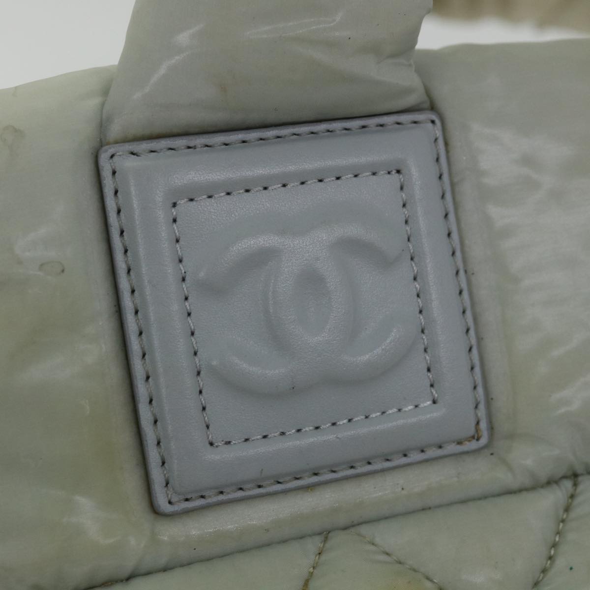 Top Quality Chanel Cococoon Hand Bag Nylon Gray CC Auth bs9551