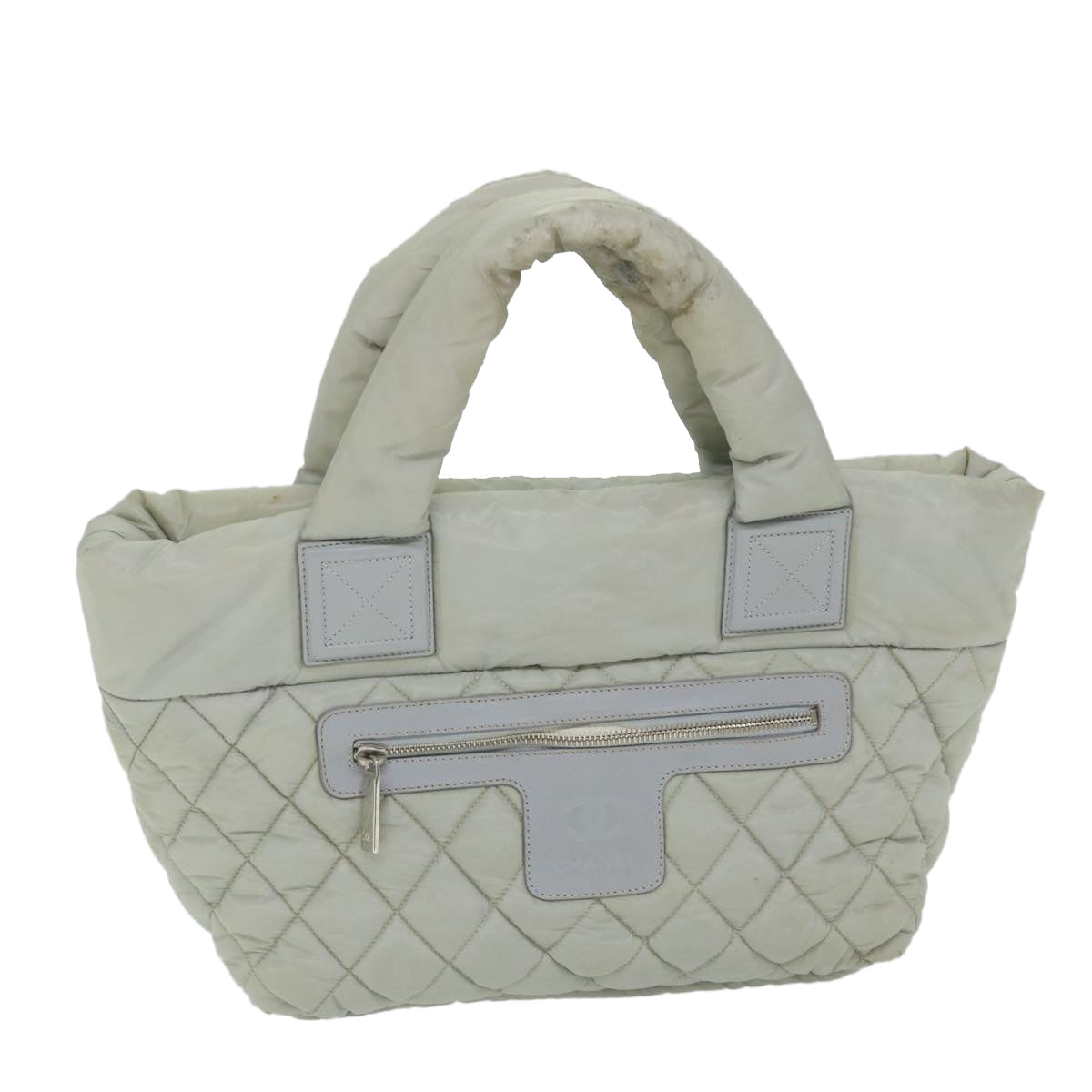 Top Quality Chanel Cococoon Hand Bag Nylon Gray CC Auth bs9551