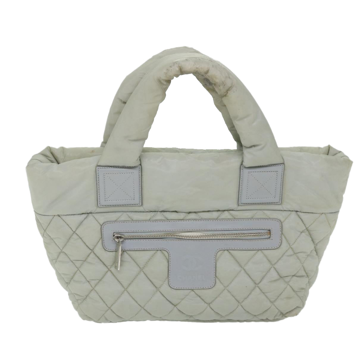 Top Quality Chanel Cococoon Hand Bag Nylon Gray CC Auth bs9551