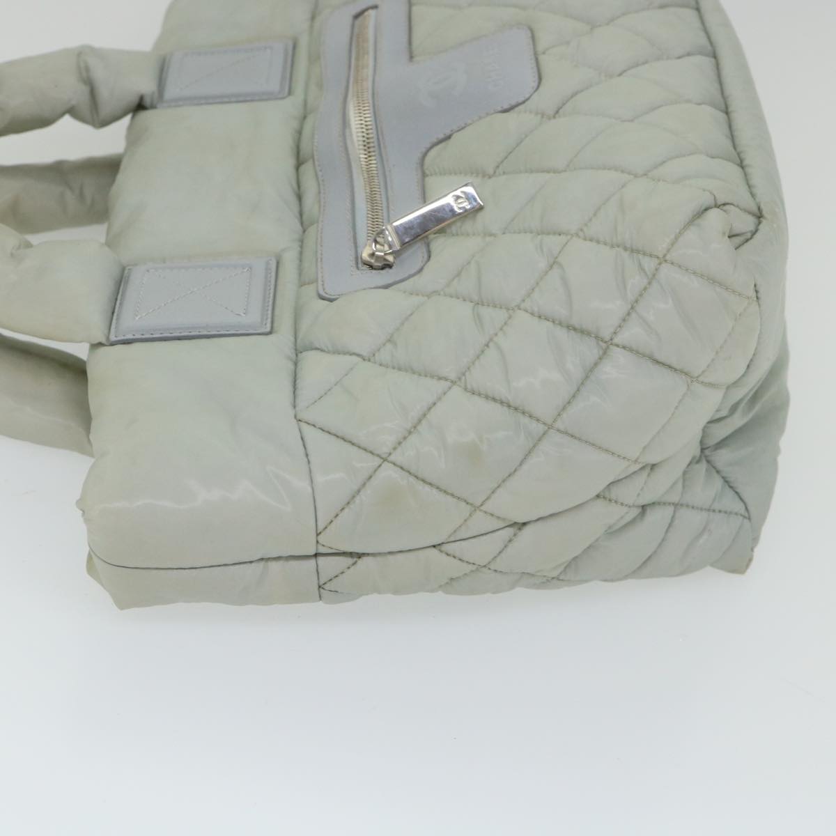 Top Quality Chanel Cococoon Hand Bag Nylon Gray CC Auth bs9551