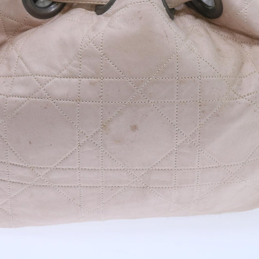 CHRISTIAN DIOR Canage Shoulder Bag Leather Pink Auth bs9711