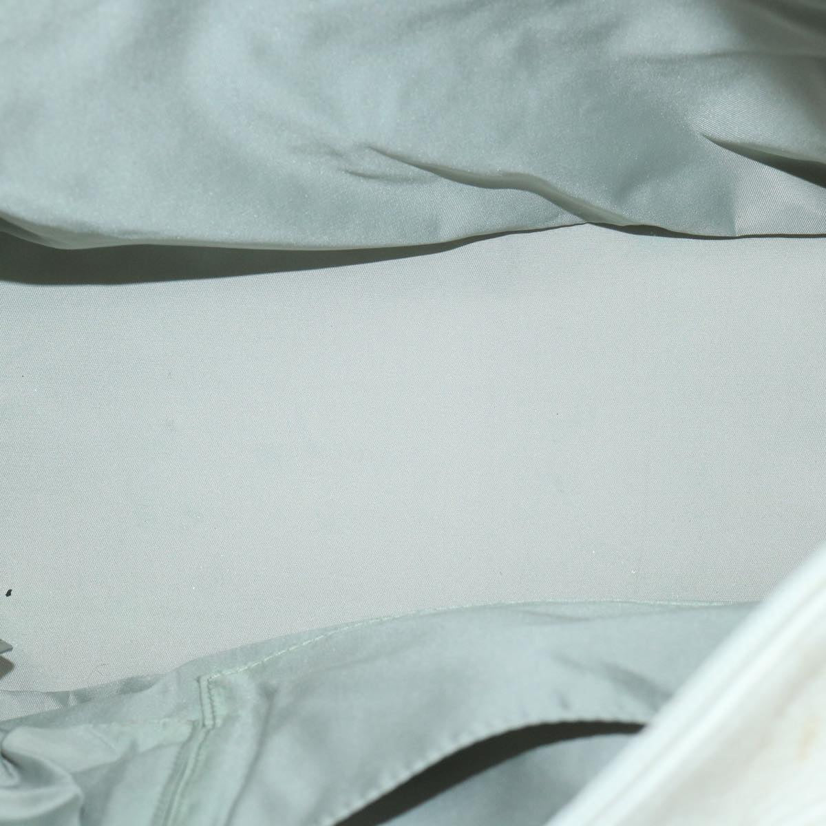 CHANEL Paris Biarritz Tote Bag Coated Canvas White CC Auth bs9935