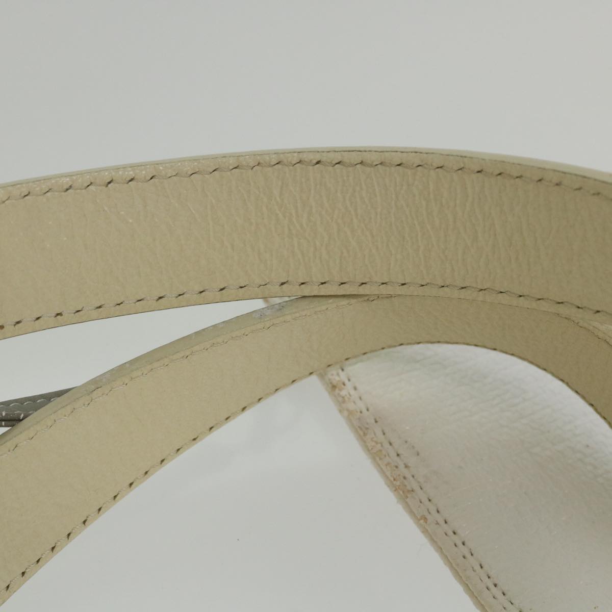 CHANEL Paris Biarritz Tote Bag Coated Canvas White CC Auth bs9935