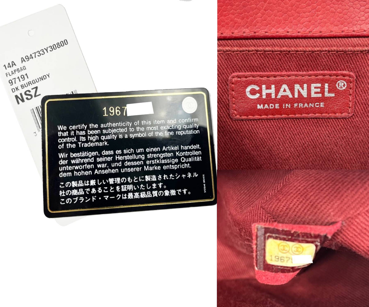 Top Quality Chanel Dark Burgundy Dallas Stitch Medium Boy Bag