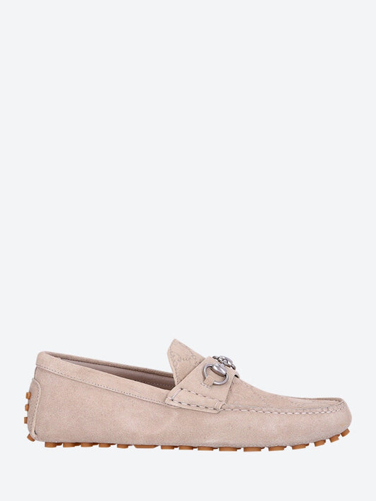 Gucci Men Byorn Driver Suede Gg Loafers