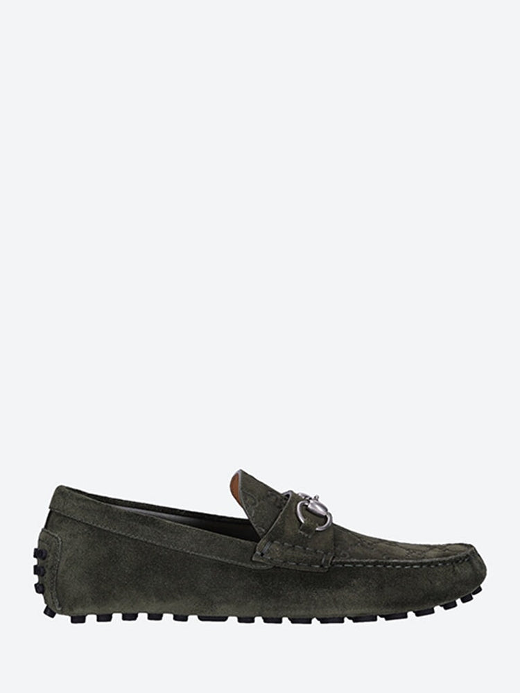 Gucci Women Byorn Driver Suede Gg Loafers