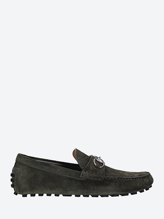 Gucci Women Byorn Driver Suede Gg Loafers