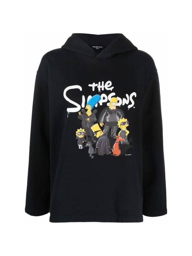 Luxury Balenciaga  Simpsons Print Hoodie Black