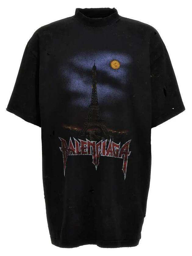 Luxury Balenciaga  Oversized Short Sleeve T-Shirt Washed Black