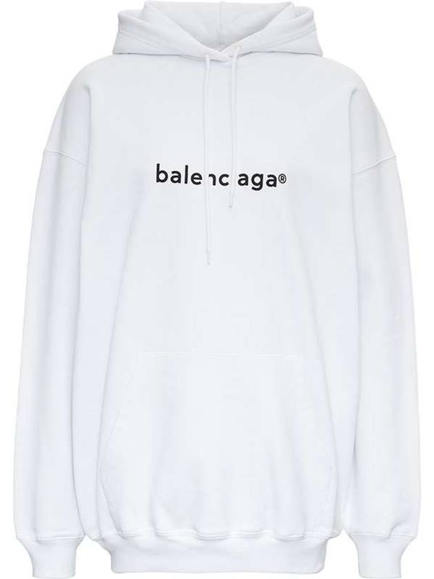 Luxury Balenciaga  WoMen's logo printed oversized Hoodie top white