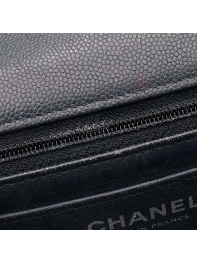 Navy Caviar Silver Chain Classic New Mini Flap Shoulder Bag 26th A69900 Chanel