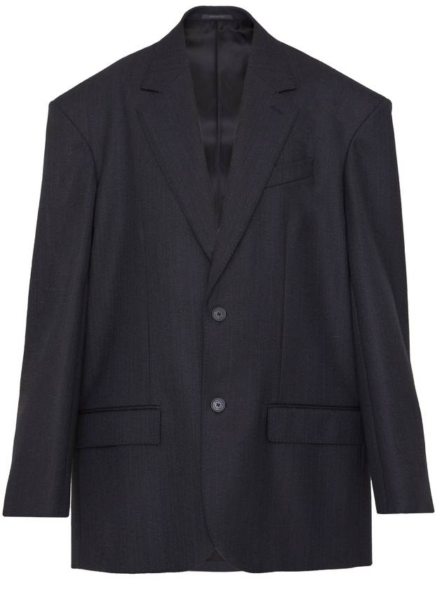 Luxury Balenciaga  Pinstripe Wool Blazer Jacket Black
