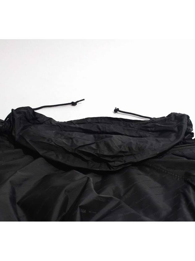 Luxury Balenciaga  Men's All-Over Logo Rain Jacket Black