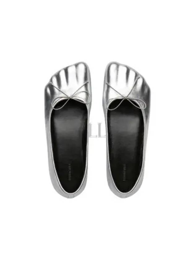 Luxury Balenciaga  Anatomic Metallized Ballerina Silver