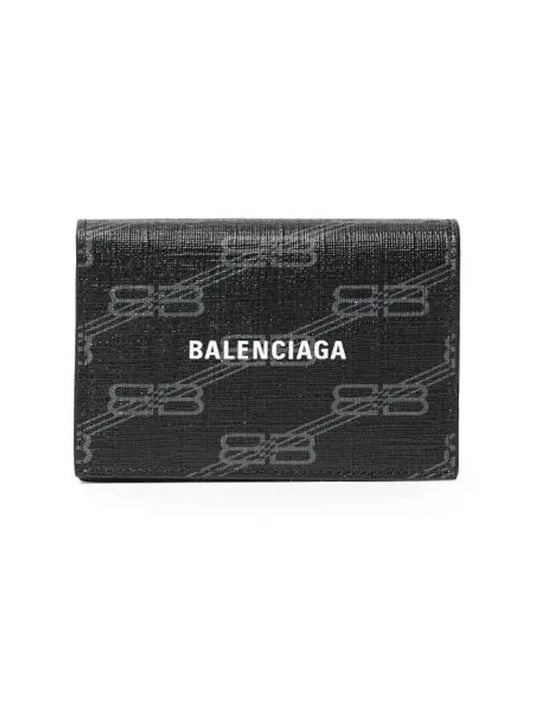 Luxury Balenciaga  BB Monogram Card Wallet Black