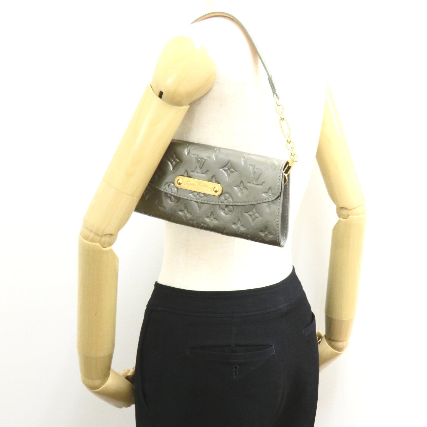 Louis Vuitton Sunset Blue Bird Shoulder Bag Patent Leather Vernis  Grey M91625