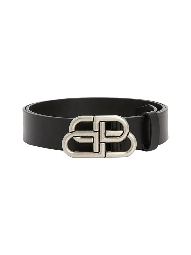 Luxury Balenciaga  Men's BB Buckle Large Belt Black