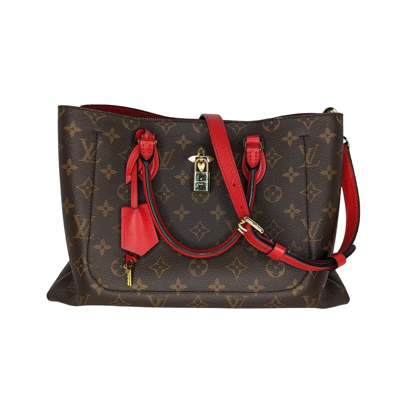 Louis Vuitton Monogram Flower Zipped Tote Coquelicot