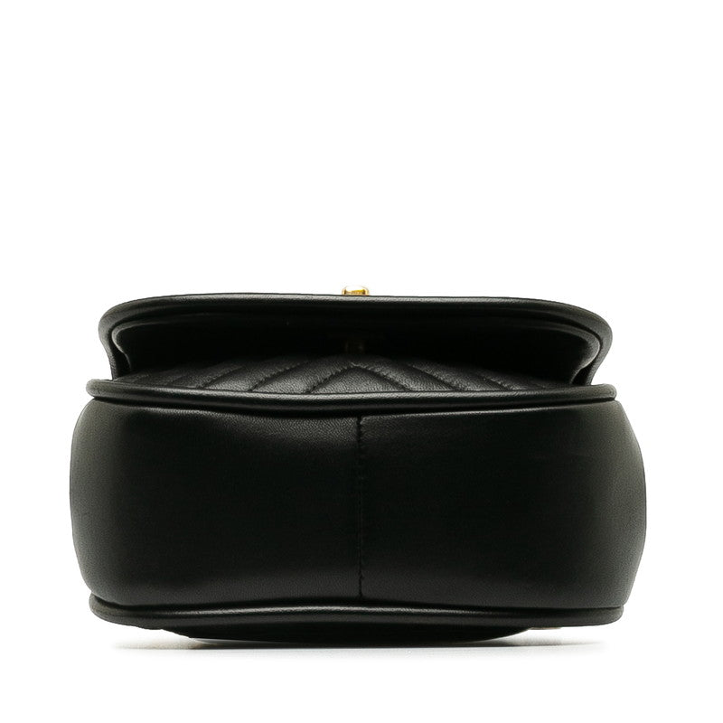 Chanel Coco V Stick Top Handle  Chain Shoulder Bag Black Leather  CHANEL [Middle] Vintage