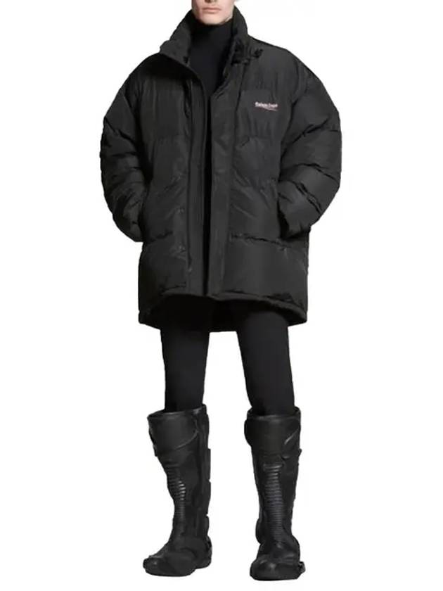 Luxury Balenciaga  Political Wave Logo Padding Black