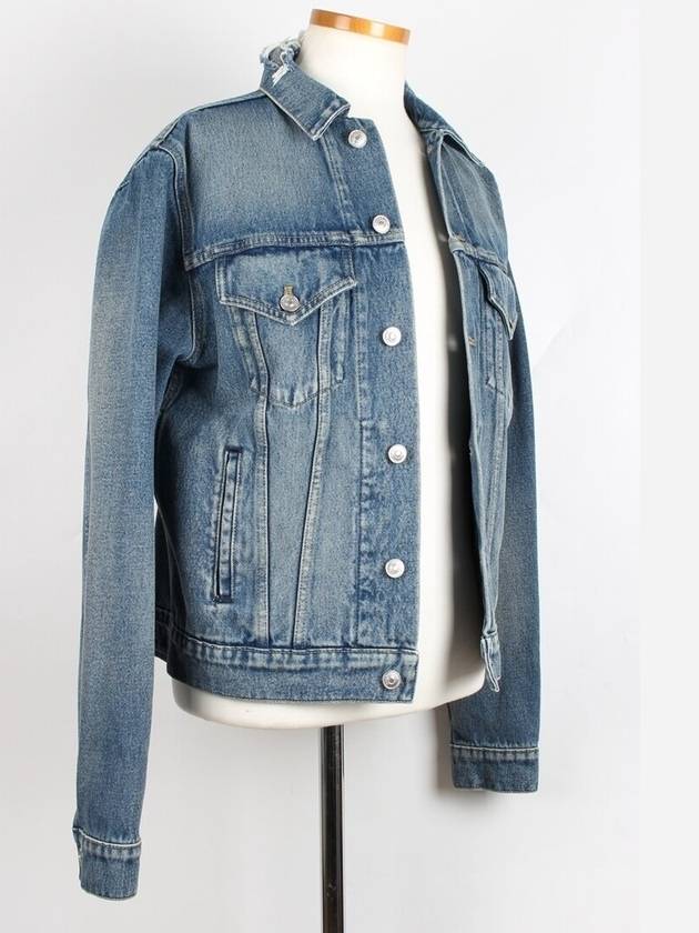 Luxury Balenciaga  wave logo denim jacket 50