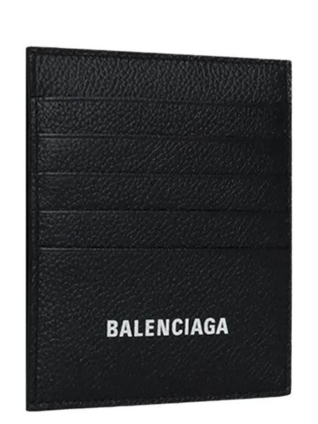 Luxury Balenciaga  Logo Vertical Card Wallet Black