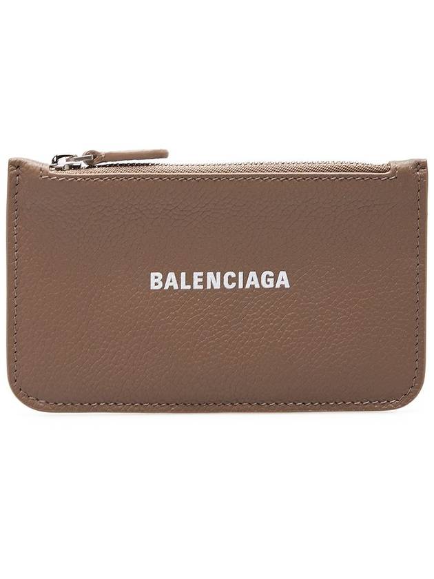 Luxury Balenciaga  Logo Zipper Long Card Wallet Brown