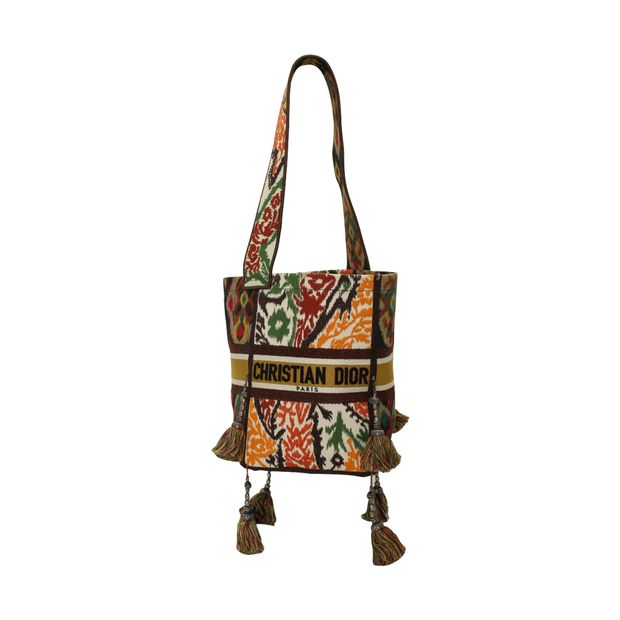 DIOR Paisley Embroidery D-Bucket Bag in Multicolor Canvas