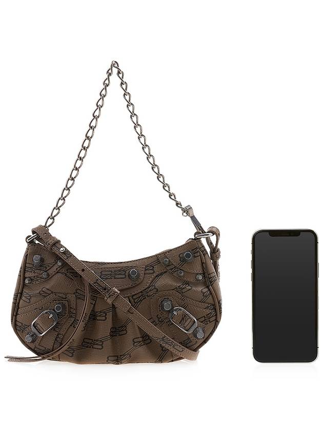Luxury Balenciaga  Le Cagole BB Monogram Mini Shoulder Bag Brown