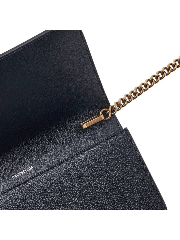 Luxury Balenciaga  Cash Chain Wallet Mini Calfskin Cross Bag Black