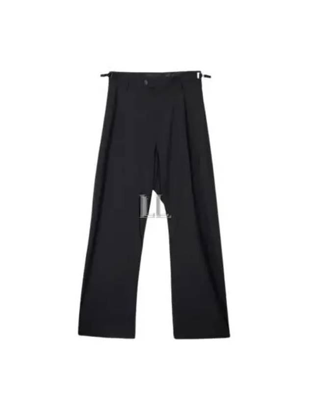Luxury Balenciaga  Waist Buckle Strap Straight Pants Black