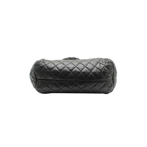 CHANEL Vintage Cocoon Bowling Bag in Black Nylon