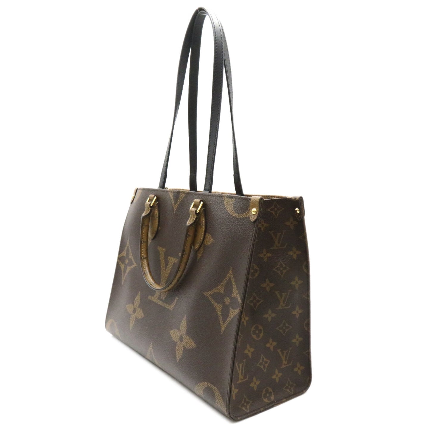 Louis Vuitton On The Go MM Tote Bag Tortoise Bag PVC Coated Canvas Monogram Giant Reversee  Brown  M45321